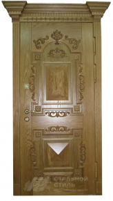 Парадная дверь №58 с отделкой Массив дуба - фото