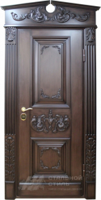 Парадная дверь №63 с отделкой Массив дуба - фото