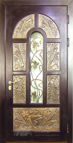Парадная дверь №5 с отделкой Массив дуба - фото