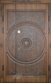 Парадная дверь №120 с отделкой Массив дуба - фото