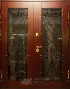Парадная дверь №54 с отделкой Массив дуба - фото