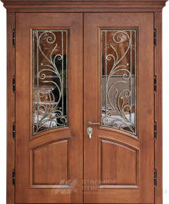 Парадная дверь №330 с отделкой Массив дуба - фото