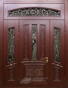 Парадная дверь №39 с отделкой Массив дуба - фото