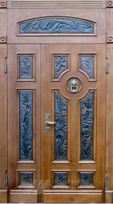 Парадная дверь №11 с отделкой Массив дуба - фото