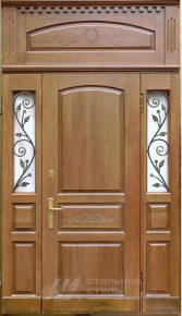 Парадная дверь №347 с отделкой Массив дуба - фото