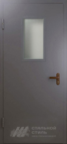 Техническая дверь со стеклом №4 с отделкой Нитроэмаль - фото №2
