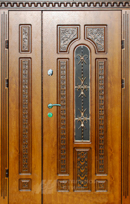 Парадная дверь №105 с отделкой Массив дуба - фото