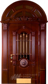 Парадная дверь №33 с отделкой Массив дуба - фото