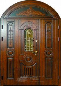 Парадная дверь №123 с отделкой Массив дуба - фото