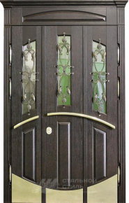 Парадная дверь №339 с отделкой Массив дуба - фото