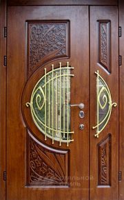 Парадная дверь №115 с отделкой Массив дуба - фото