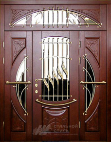 Парадная дверь №29 с отделкой Массив дуба - фото