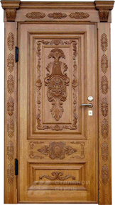 Парадная дверь №38 с отделкой Массив дуба - фото