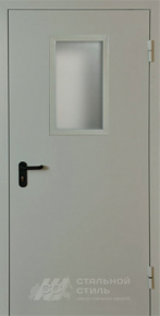 Противопожарная дверь со стеклом №2 с отделкой Нитроэмаль - фото