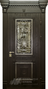 Парадная дверь №390 с отделкой Массив дуба - фото