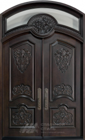Парадная дверь №343 с отделкой Массив дуба - фото
