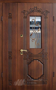 Парадная дверь №111 с отделкой Массив дуба - фото