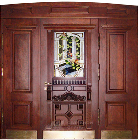 Дверь «Парадная дверь №44» c отделкой Массив дуба