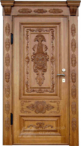 Дверь «Парадная дверь №38» c отделкой Массив дуба